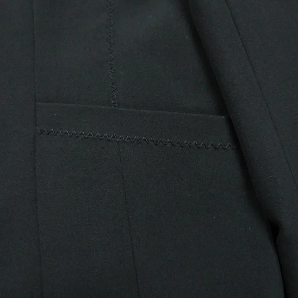 TAHARI Black Three-Button Zigzag Stitch Notch Collar Suit Jacket Blazer Size 14